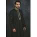 Black Embroidered Indian Mens Kurta Pajama