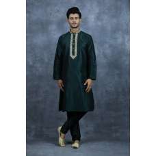 Dark Green Premium Mens Kurta Pajama Set