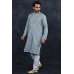 Grey Embroidered Kurta Pajama Men's Eid Suit