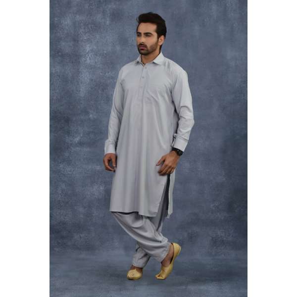 Light Grey Pakistani Gents Shalwar Kameez Suit
