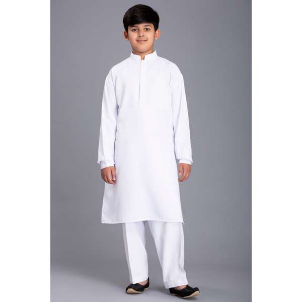 WHITE KIDS SHALWAR KAMEEZ SUIT
