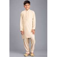 BEIGE PAKISTANI SALWAR KAMEEZ BOYS SUIT FOR EID