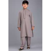 ASH GREY PAKISTANI BOYS KURTA SHALWAR EID SUIT