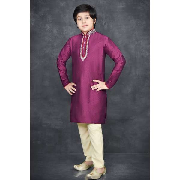 PLUM VIBRANT READYMADE KURTA PYJAMA