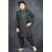 Black Embroidered Boys Kurta Suit