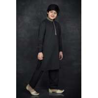 Black Pakistani Style Salwar Kameez For Little Boys