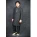 Black Embroidered Boys Kurta Suit