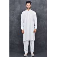 BRILLIANT WHITE READY TO WEAR MEN'S MODEST SALWAR KURTA SET