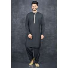 BLACK PAKISTANI MEN'S READYMADE KURTA SUIT