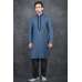 MOSAIC BLUE & BLACK INDIAN MEN'S SALWAR KURTA
