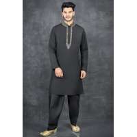 Black Indian Pakistani Ready To Wear Mens Shalwar Kameez