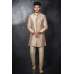 GOLD JACQUARD COAT KURTA AND PANT PYJAMA INDIAN MENS ETHNIC SUIT