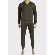 Olive Mens Fleece Lined Designer King Couture 2-Piece Tracksuit