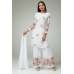 WHITE FLORAL PRINTED DESIGNER READYMADE SALWAR SUIT