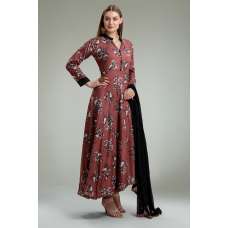 ROSE PINK FLORAL PRINTED MAXI GOWN