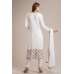 DELICATE WHITE STRAIGHT CUT SALWAR KAMEEZ SUIT