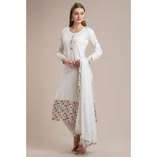 DELICATE WHITE STRAIGHT CUT SALWAR KAMEEZ SUIT