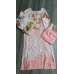 Coral Pink Floral Pakistani Lawn Suit With Floral Shawl
