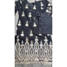 Black Net Pakistani Designer Party Suit