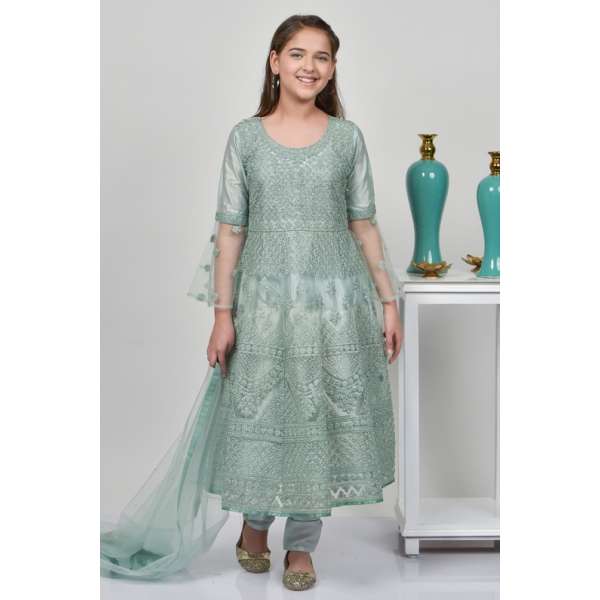 Mint Girls Ethnic Kurti Frock Churidar Suit