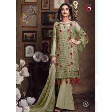 93005 MENDHI GREEN DEEPSY GULBANO PAKISTANI PARTY WEAR SALWAR SUIT 