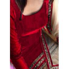 SJV01Velvet Red Salwar Kameez Suit