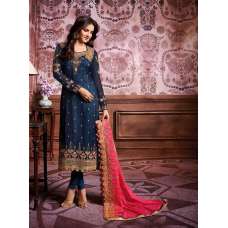 Blue & Pink Party Wear Salwar Suit