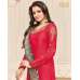 Red Straight Indian Party Wear Churidar Suit