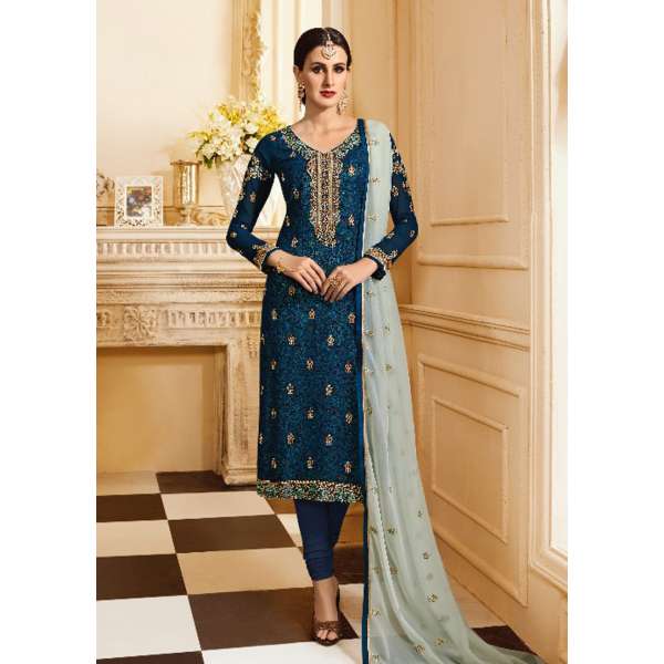 Teal Designer Wedding Salwar Suit 