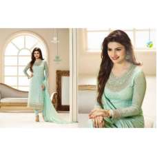 Green Party Wear Semi Stitched Salwar Suit 