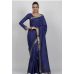 Navy Blue Gold Georgette Designer Saree
