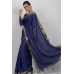 Navy Blue Gold Georgette Designer Saree