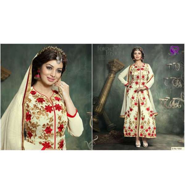 U1002 BEIGE AYESHA TAKIA ANARKALI STYLE SALWAR KAMEEZ SUIT