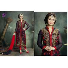 U1005 DARK BLUE AND RED AYESHA TAKIA ANARKALI STYLE SALWAR KAMEEZ SUIT