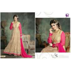 U1007 GOLD AND PINK AYESHA TAKIA ANARKALI STYLE SALWAR KAMEEZ SUIT