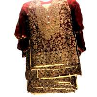 Maroon Girls Embroidered Chiffon Suit