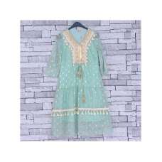 GIRLS MINT GOLD POLKA KAFTAN MAXI (4-14 YEARS)