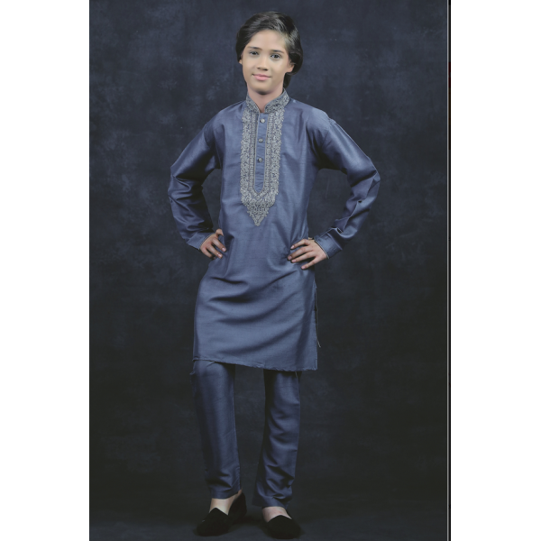 GREY READYMADE BOYS EID KURTA SHALWAR