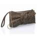 LUXURY KHAKI BOW TIE STUDDED WRIST LET CLUTCH/EVENING BAG