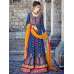 Blue & Pink Indian Designer Anarkali Maxi Gown