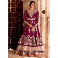 MAGENTA FLORAL WINTER WEDDING GOWN