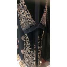 Black Embroidered Velvet Abaya