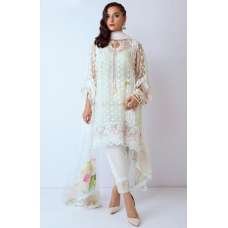 White Pakistani Designer Net Georgette Dress