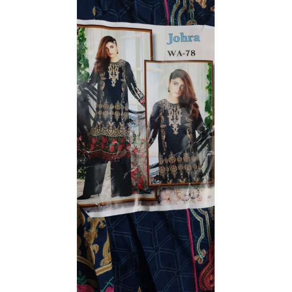 NAVY BLUE PAKISTANI DESIGNER EMBROIDERED READYMADE SUIT