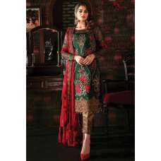 Dark Green & Red Pakistani Ethnic Style Suit