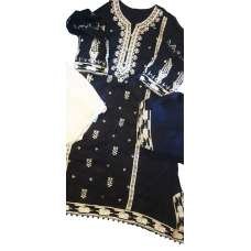 Black Viscose Pakistani Designer Suit