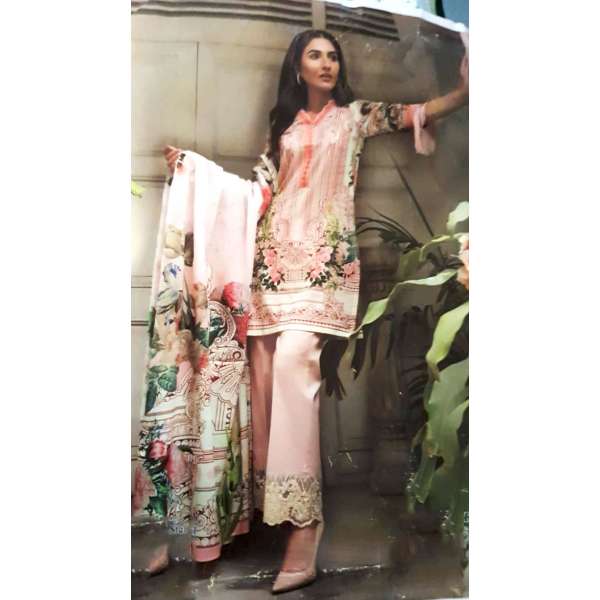 Pink Summer Linen Pakistani Suit