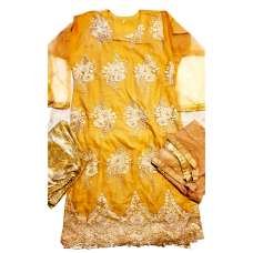 MUSTARD EMBROIDERED READYMADE SUIT