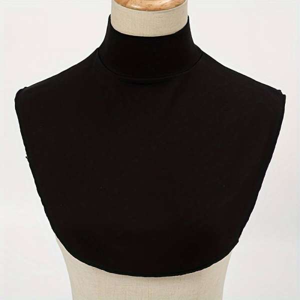 Black Collar Stylish Turtleneck Shoulder