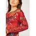 Red Floral Printed Midi Dress